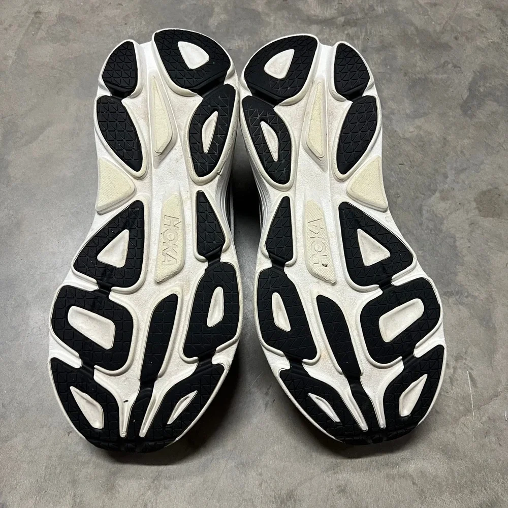 Hoka Bondi 8 Mens Size 15 White Black Running Shoes 1123202 WBLC Sneaker